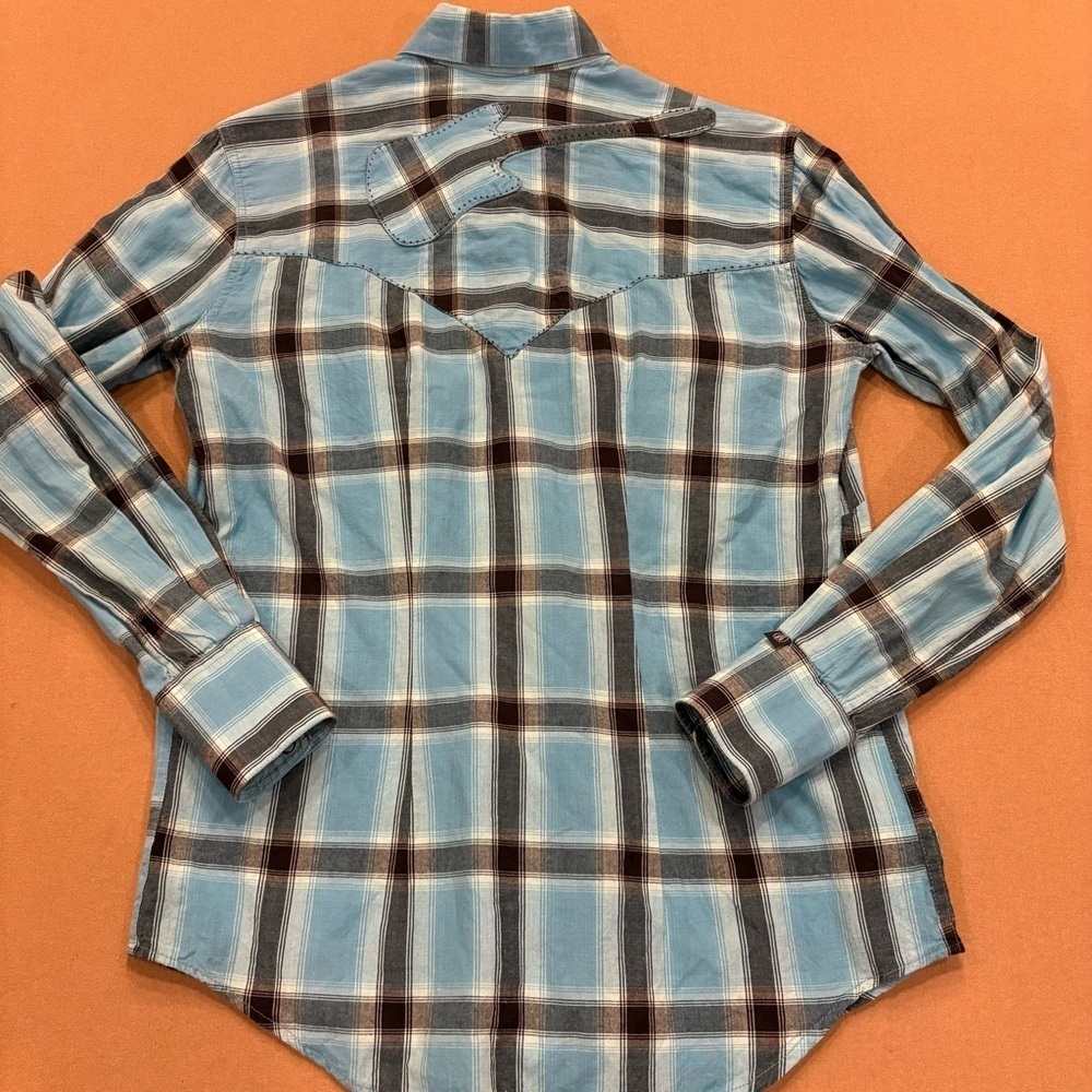 Rockmount Ranch Wear Women’s Plaid Western Pearl Snap Guitar Button Down Small - Picture 9 of 12